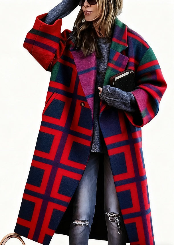 Lady's Multi -colour  Long-sleeved Coat 🇨🇳