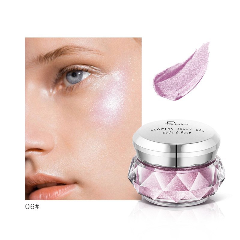Face Highlighter Jelly Gel Mermaid Eyeshadow Glow Body Glitter Festival Makeup Iluminador Gold Liquid Highlighter Bronzer 🇨🇳