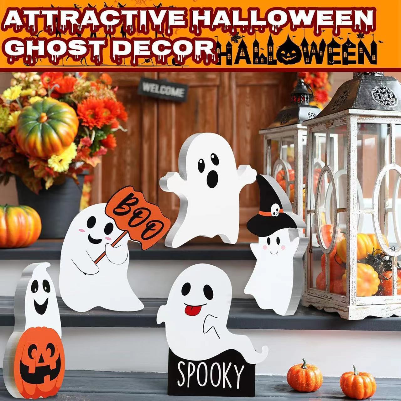 Cute Ghost Halloween Decorations 5-piece Set 🇨🇳