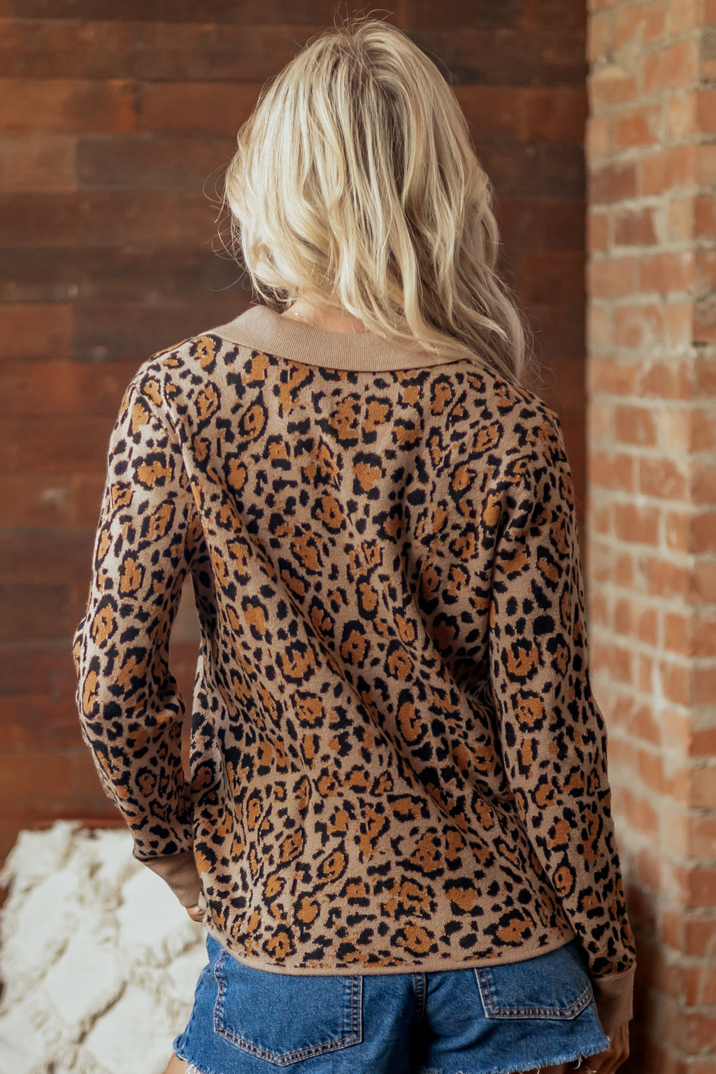 Brown Leopard Print Button-Up Cardigan Long Sleeve Cardigans 🇺🇸
