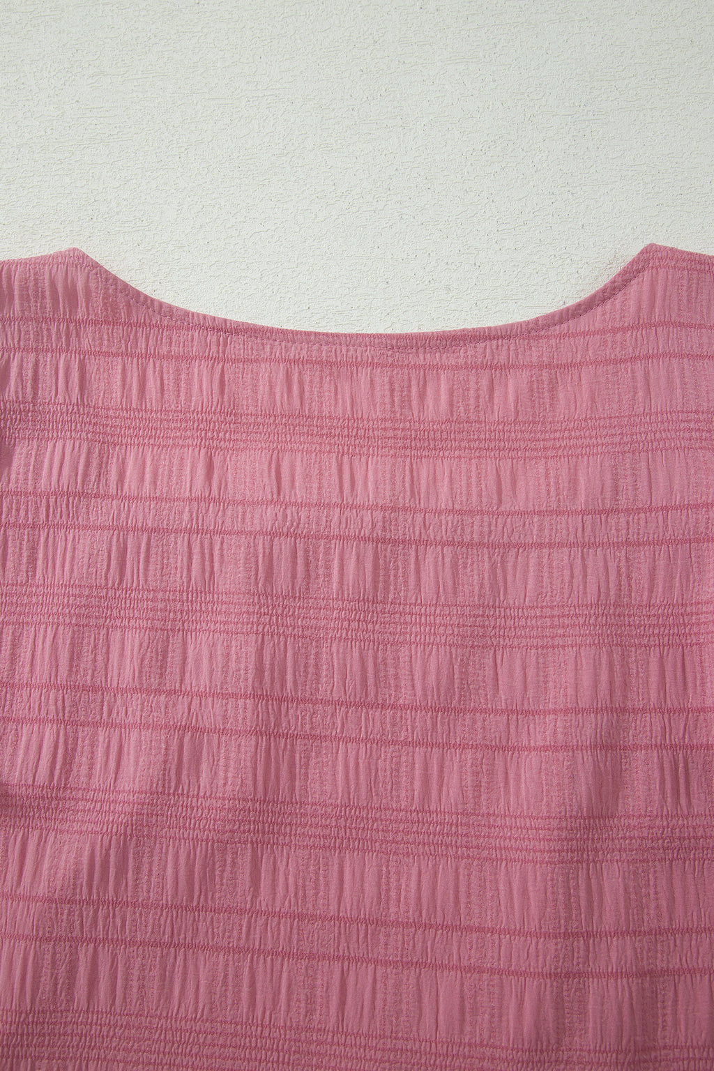 Peach Blossom Textured Square Neck Top and Shirred High Waist Shorts Set 🇺🇸