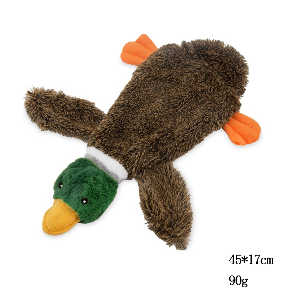 Best Pet Supplies 2-in-1 Stuffless Squeaky Dog Toys With Soft, Durable Fabric For Small, Medium, And Large Pets, No Stuffing For Indoor Play, Supports Active Biting And Play - 1Wild Duck 🇨🇳