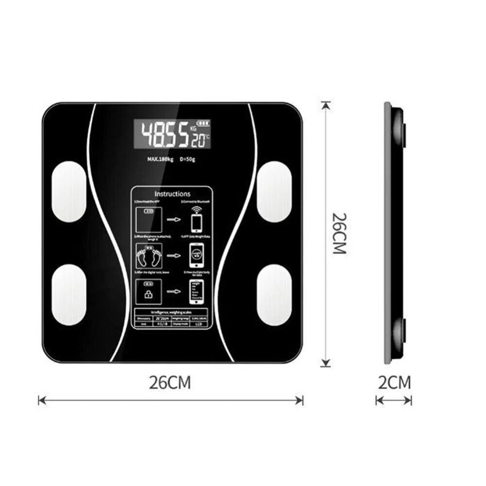 Body Fat Scale 180kg Bluetooth Smart BMI Digital Bathroom Wireless Weight Scales 🇨🇳