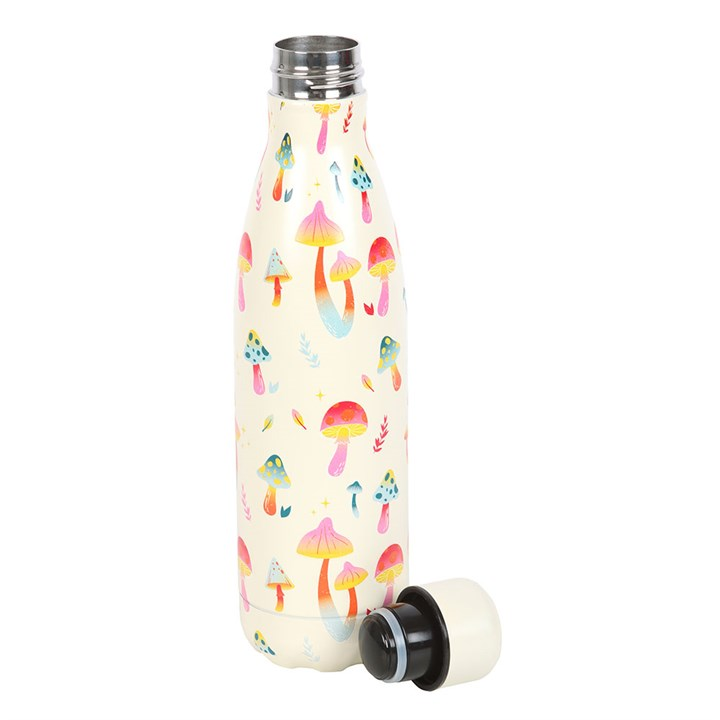 Funky Fungi Mushroom Print Metal Water Bottle 🇬🇧