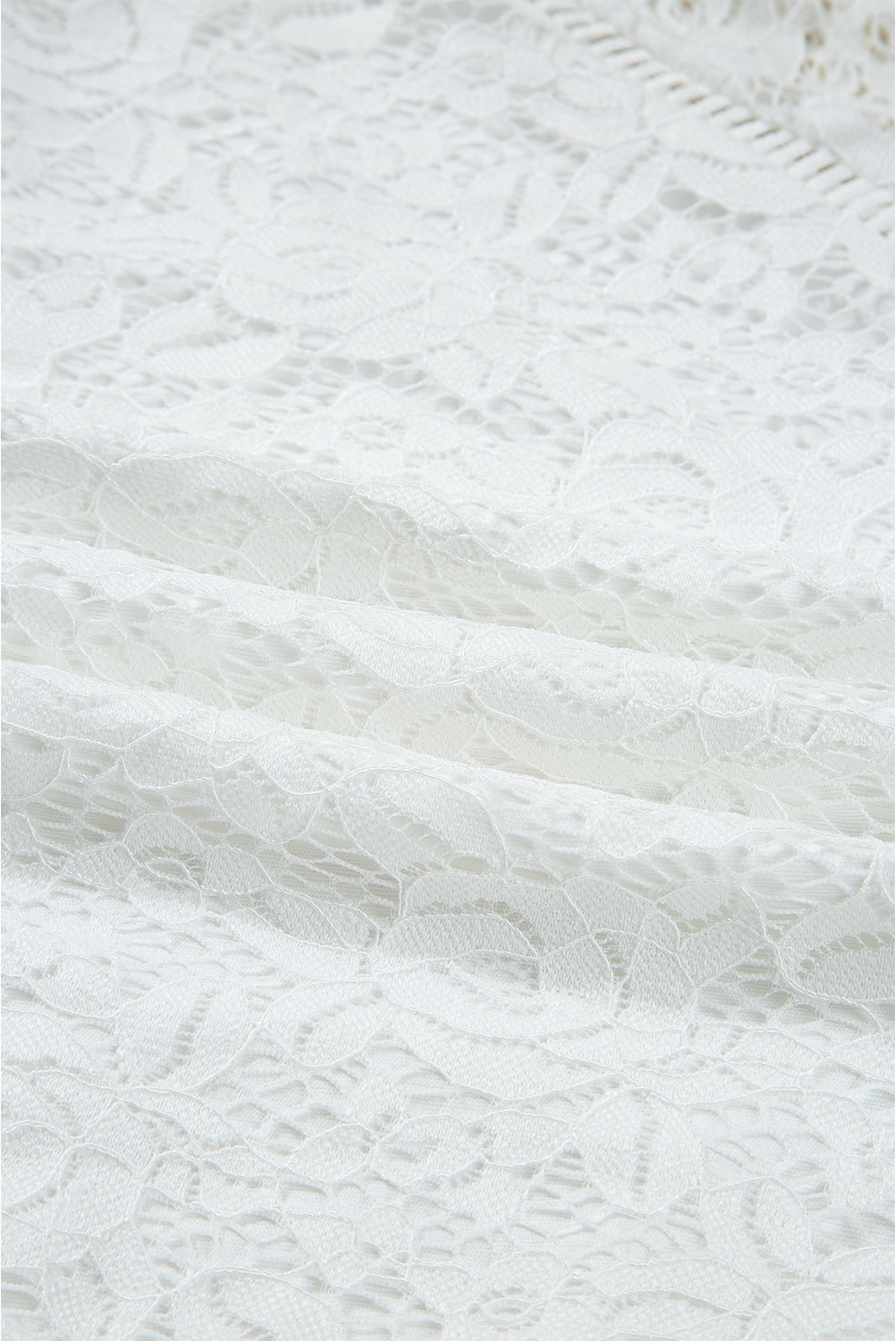 White Tie V Neck Lace Ruffle Detail Long Sleeve Blouse 🇺🇸