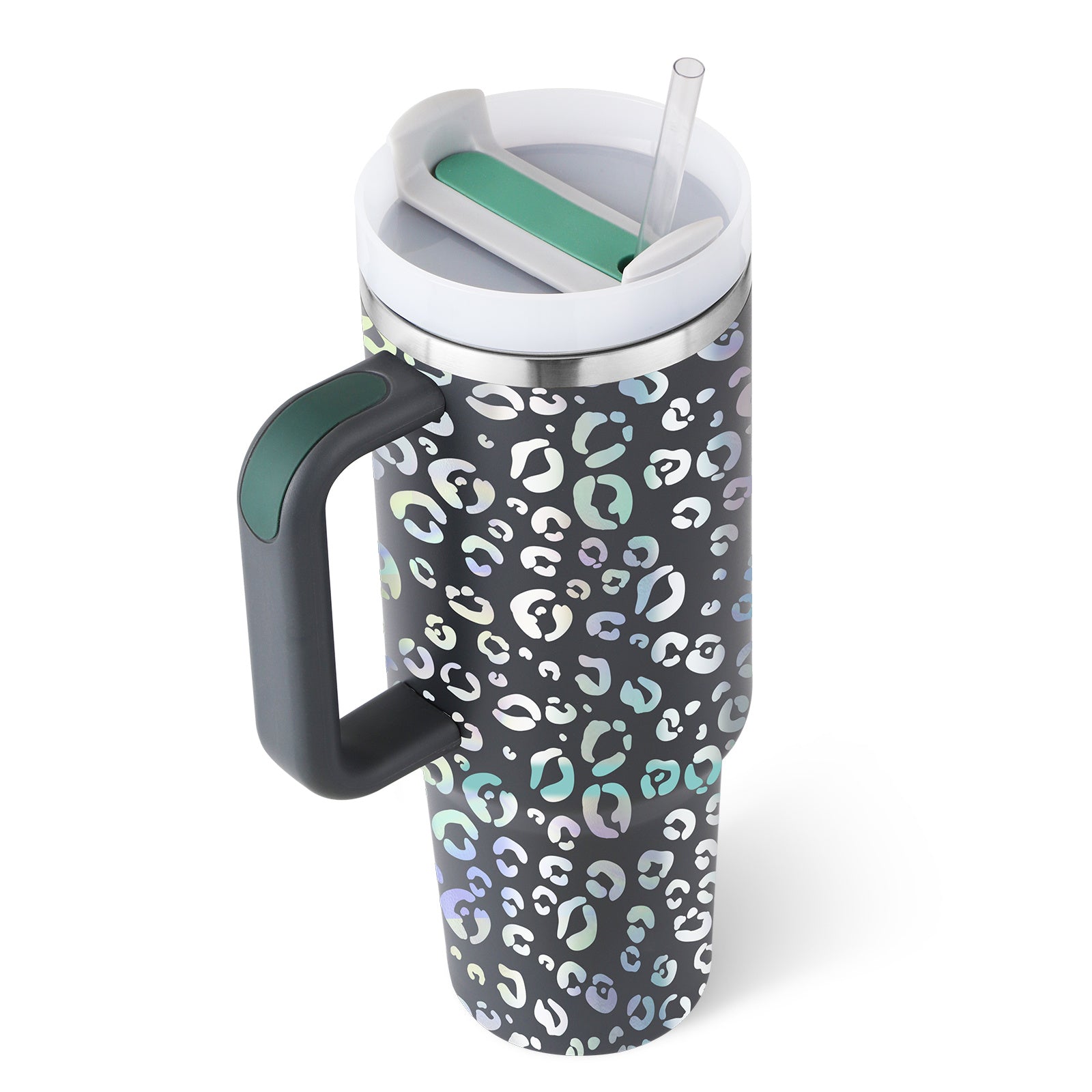 40 Oz Tumbler With Handle Straw Insulated, Stainless Steel,Spill Proof, Vacuum insulated With Lid Tapered 🇨🇳