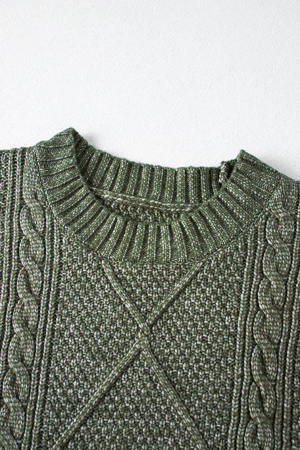 Mist Green Cable Knit Drop Shoulder Loose Fit Sweater Dress 🇺🇸