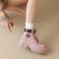 Round Toe Platform Lace Up Boots 🇨🇳