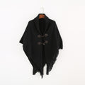 Winter Loose Kimono Cardigan Women Long Sleeveless Hat Poncho Solid Color Magic Shawl Knitted Sweater 🇨🇳