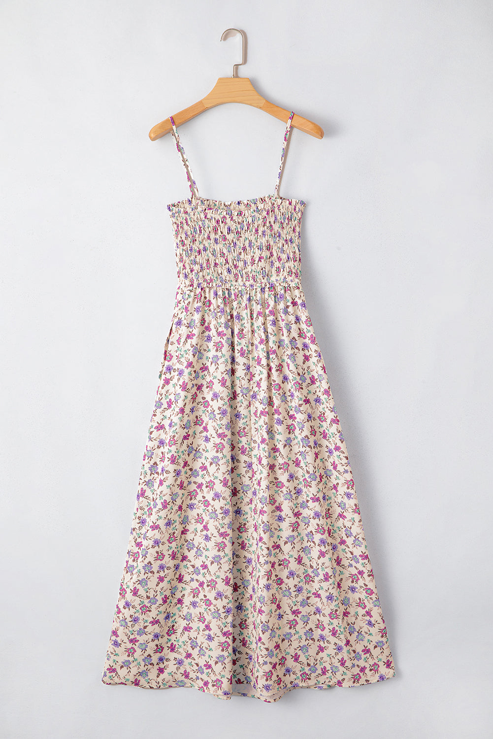 Multicolour Bohemian Ditsy Floral Smocked Fit Flare Sundress 🇺🇸