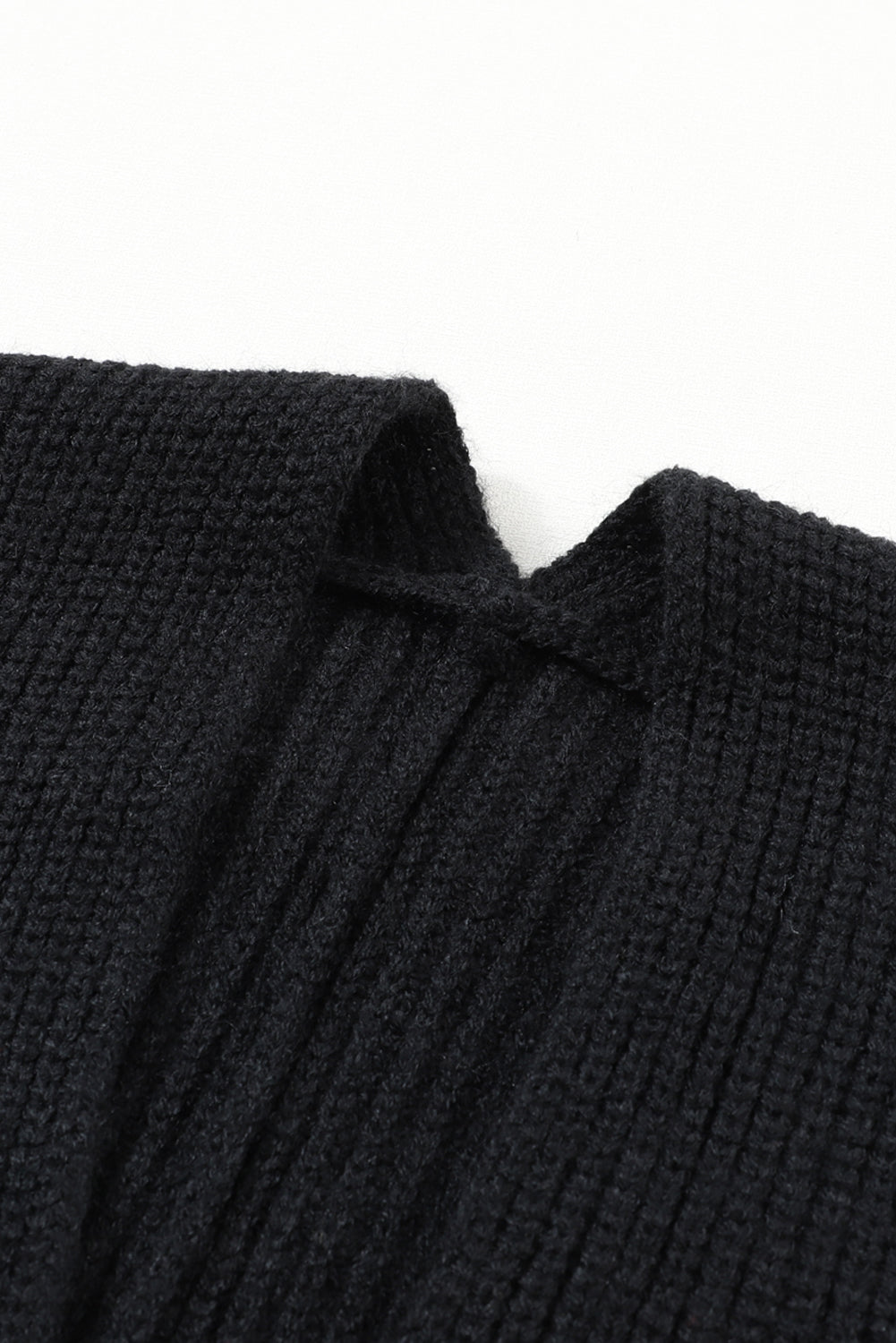 Black Oversized Fold Over Sleeve Open Front Cardigan 🇺🇸