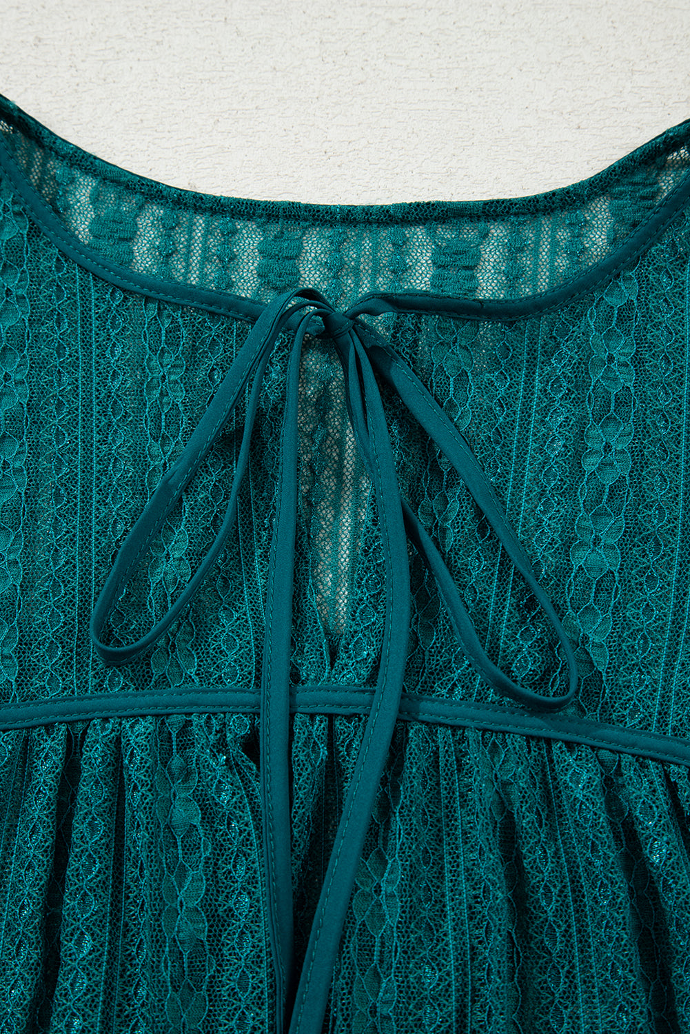 Evergreen Sheer Lace Balloon Sleeve Babydoll Blouse 🇺🇸