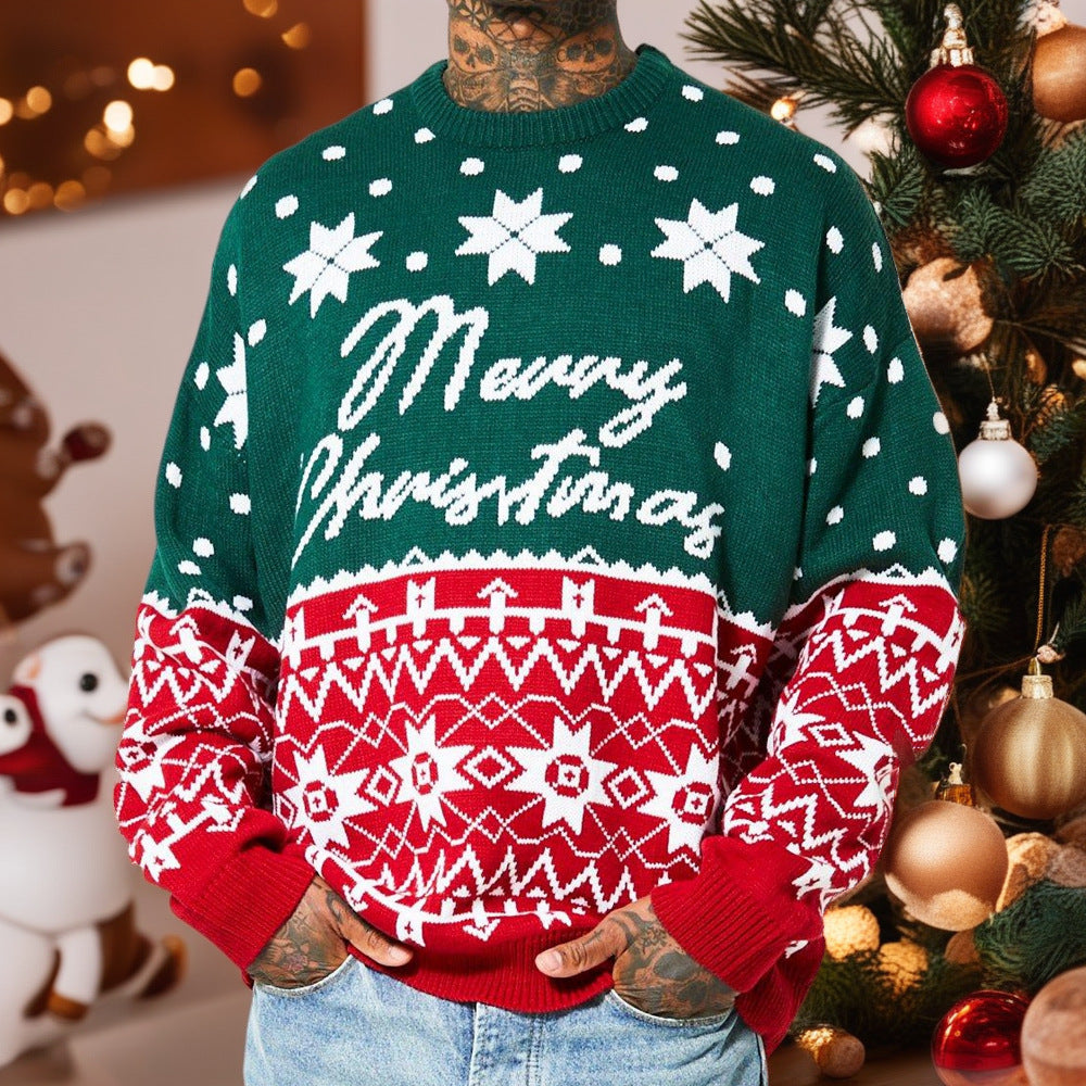 Christmas Knitwear Jacquard Loose Hooded Sweater 🇨🇳