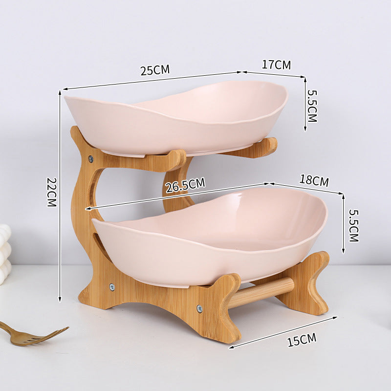 2-Tier Bamboo Fruit Stand for Kitchen, Space Saving Countertop Organiser 🇨🇳