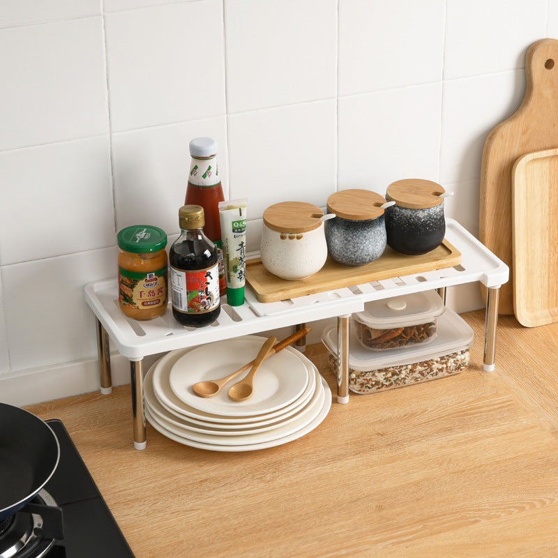 Telescopic cabinet layered shelf organizer 🇨🇳