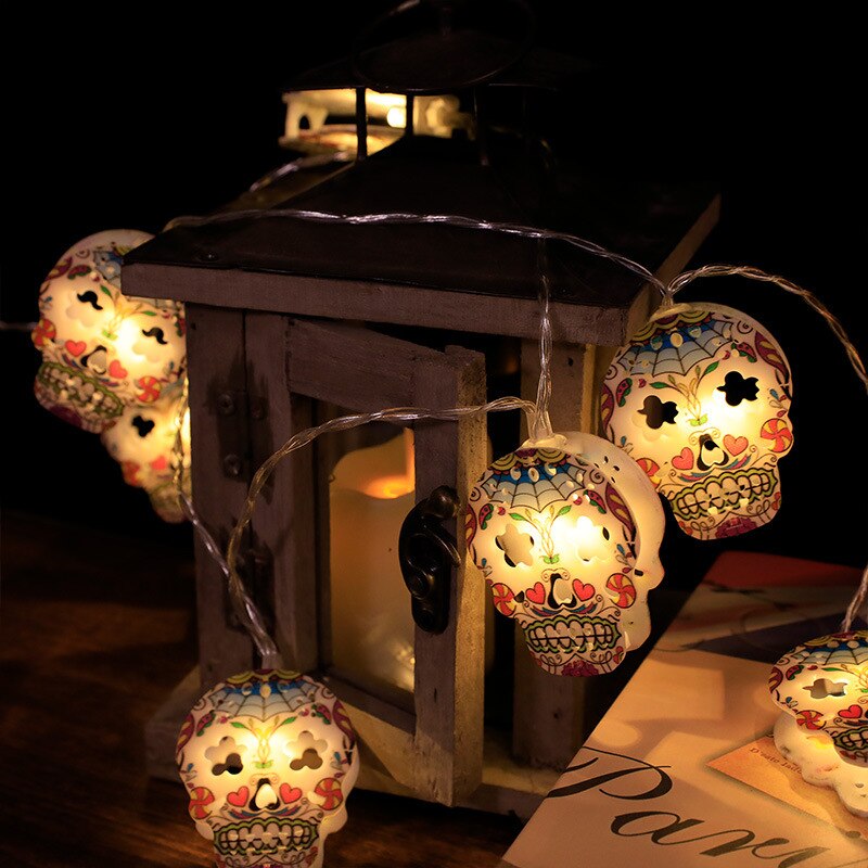 1.5m 10Led Halloween Pumpkin Ghost Skeletons Bat Spider Led Light String 🇨🇳