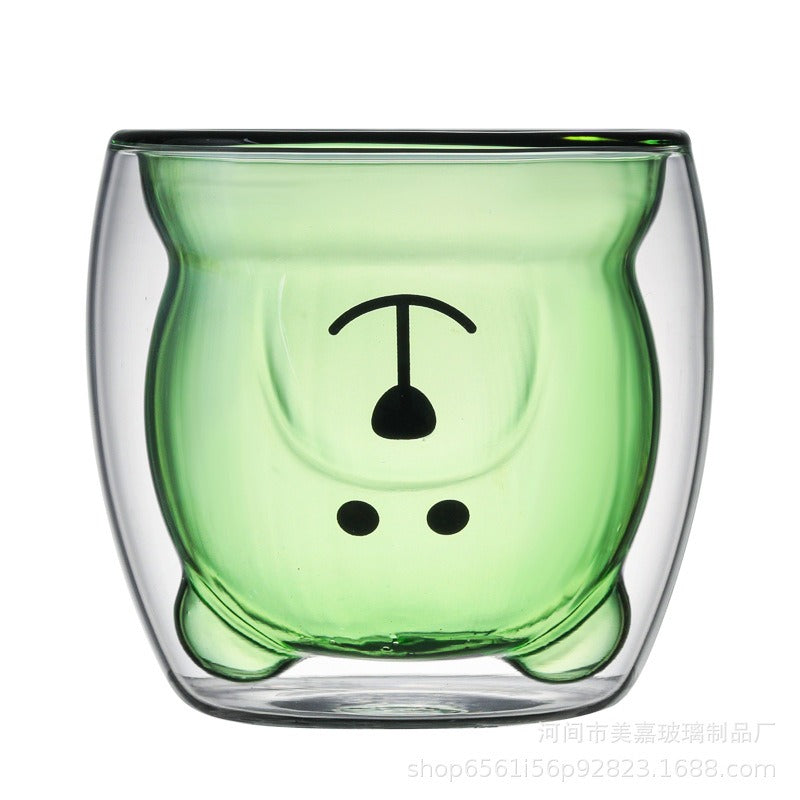 Creative Cartoon Double Glass Bear Cup 🇨🇳