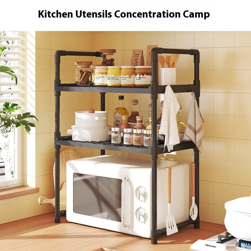 Multi-functional Kitchen Microwave Oven Storage Double-layer Kitchen Seasoning Rack 🇨🇳