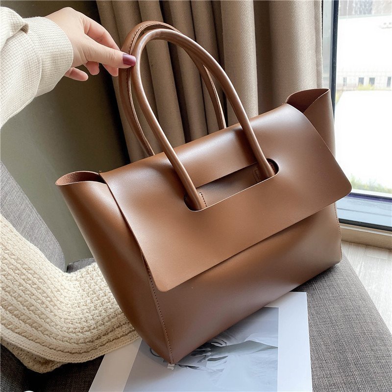 Women Shoulder Bags Large Capacity Simple Retro Tote Bags Solid Color Famous Brand High Quality Bags 🇨🇳