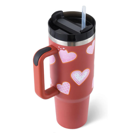 40 Oz Tumbler With Handle Straw Insulated, Stainless Steel,Spill Proof, Vacuum insulated With Lid Tapered 🇨🇳