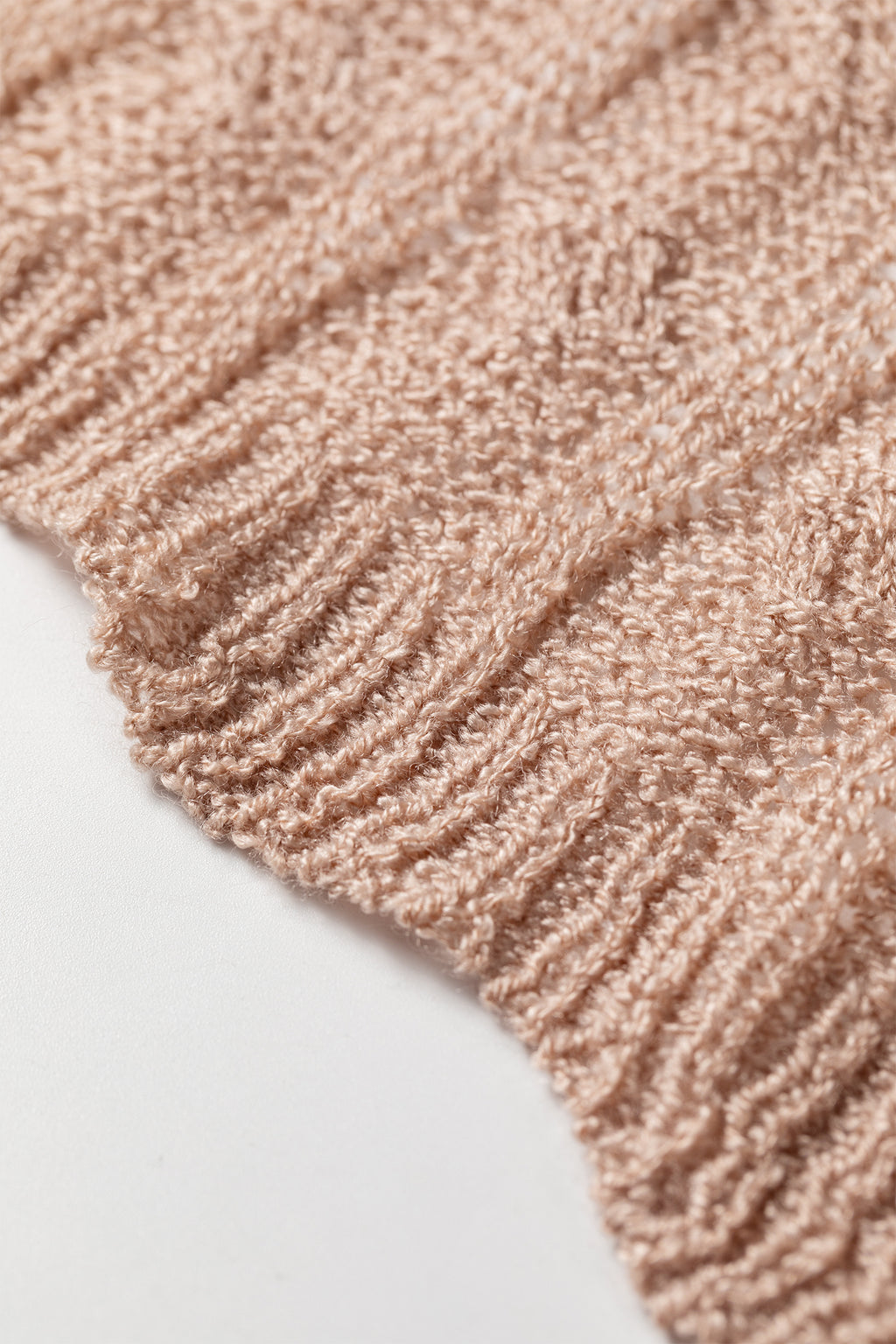 Old Rose Hollowed Pattern Knit Drop Shoulder Open Sweater Cardigan 🇺🇸