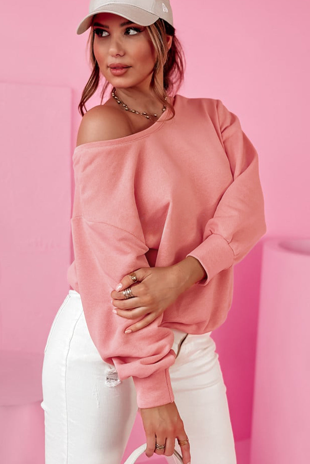 Pale Chestnut Bowknot Dewback Round Neck Sweatshirt 🇺🇸