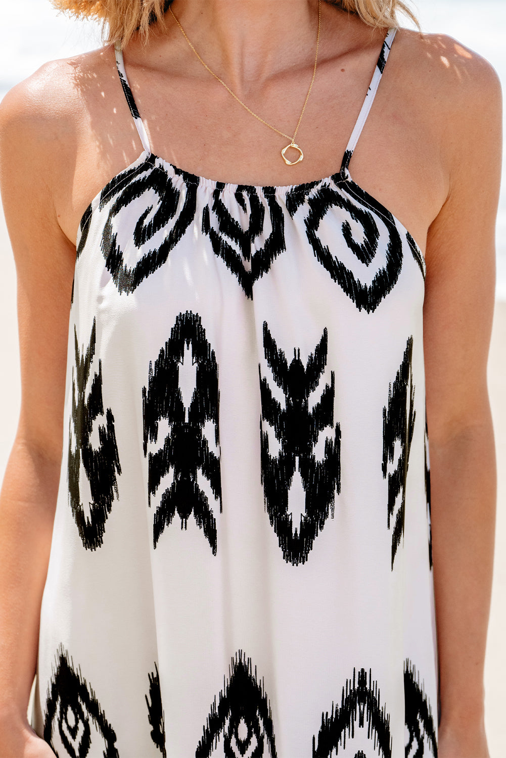 Black Western Aztec Printed Fashion Vacation Sundress 🇺🇸