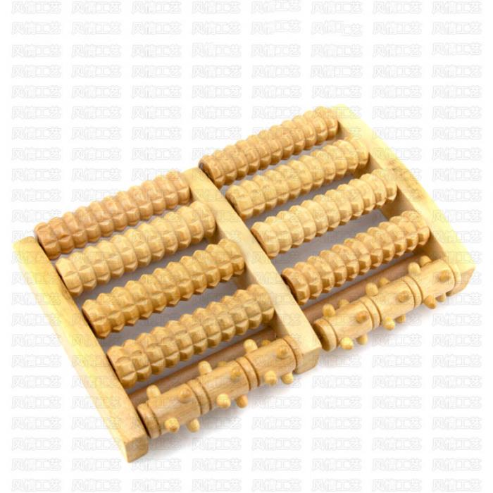 Newly Dual Wooden Foot Massager Roller Relieves Plantar Fasciitis Heel Arch Pain Stress Relief 🇨🇳