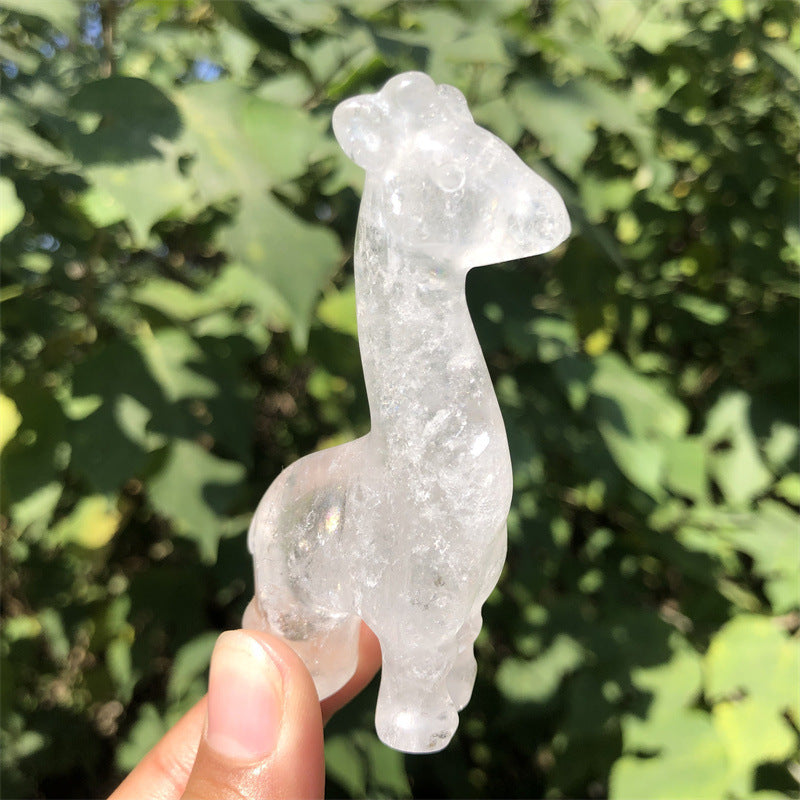 Carved White Crystal Giraffe Home And Office 🇨🇳