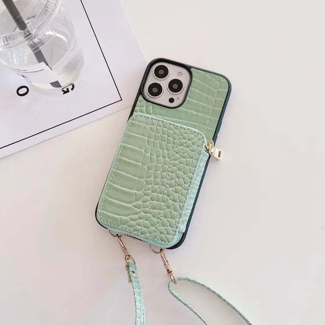 Luxury Leather Wallet Crossbody Lanyard Soft Phone Case Back Hard Cover 🇨🇳