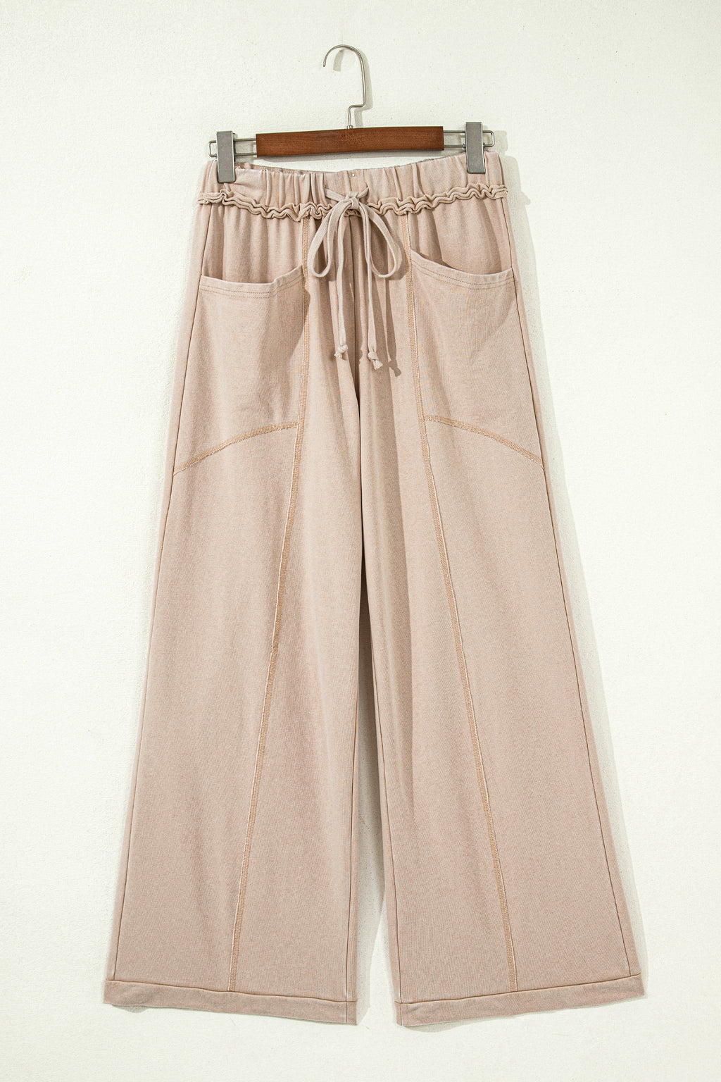 Smoke Gray Mineral Wash Drawstring Retro High Waist Wide Leg Western Pants 🇺🇸