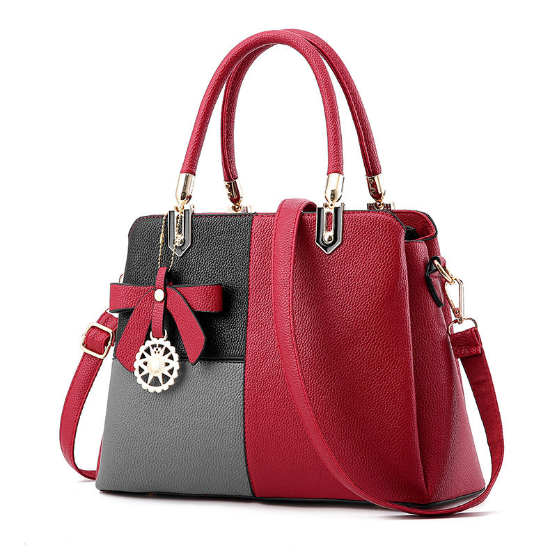 Women's contrast color handbag shoulder bag 🇨🇳