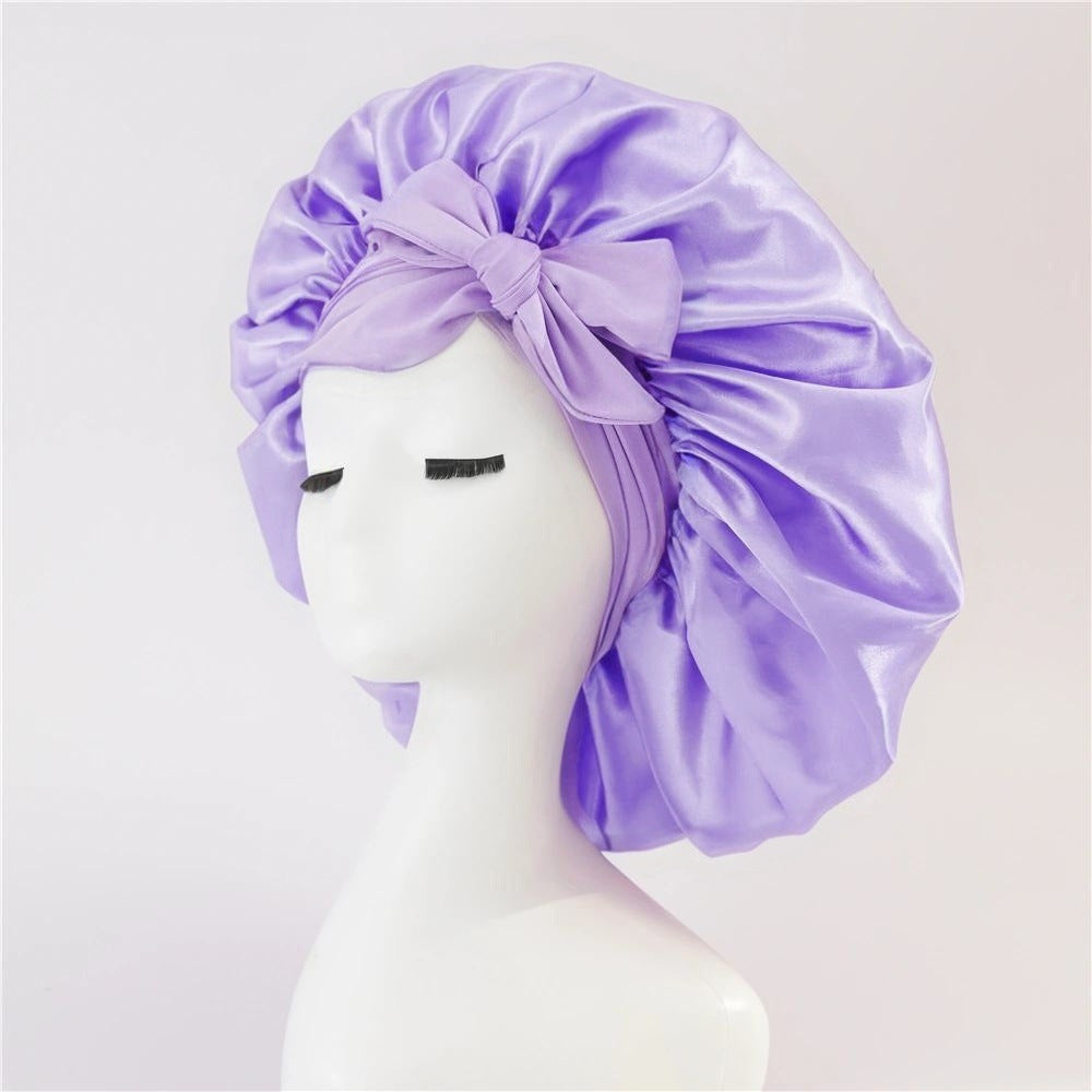 New Silk Bonnet For Sleeping Women Satin Bonnet Hair Bonnet Night Sleep Cap Scarf Wrap For Curly Hair With Tie Band For Curly Hair 🇨🇳