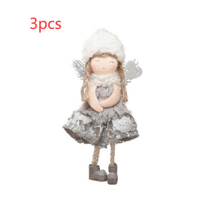 Christmas Lace Angel Doll Christmas Tree Small Pendant Lift Snowflake Girl Christmas Show Window Decorations Accessories 🇨🇳