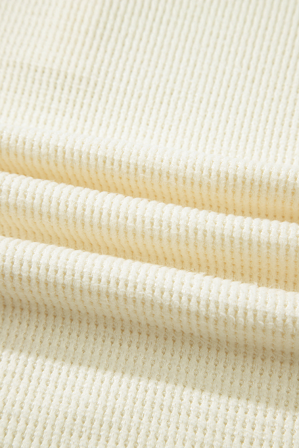Oatmeal Textured Knit Half Buttons Henley Top 🇺🇸