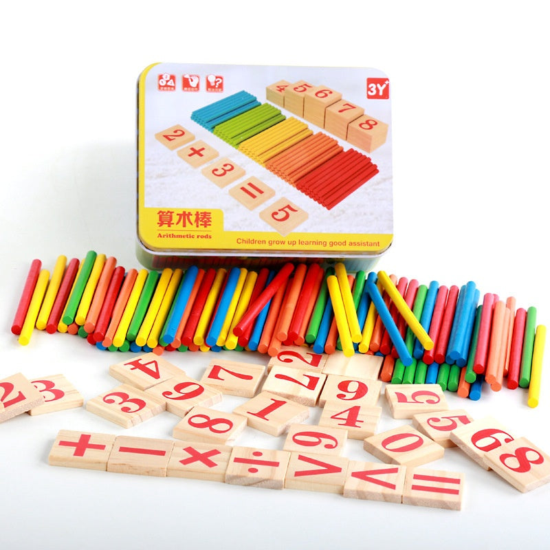 Number Sticks for Children, Arithmetic, Counting, Math Teaching Aids, Magnetic Alarm Clock Boxed Educational Toys 🇨🇳