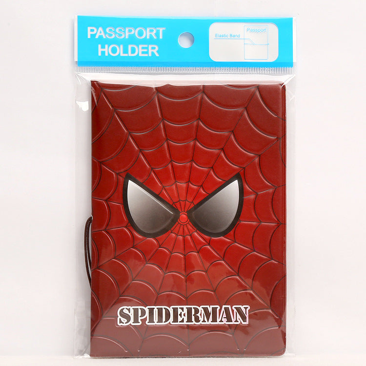 Passport Passport Protection Cover Marvel Superhero Spider Man Cartoon Passport Clip 🇨🇳