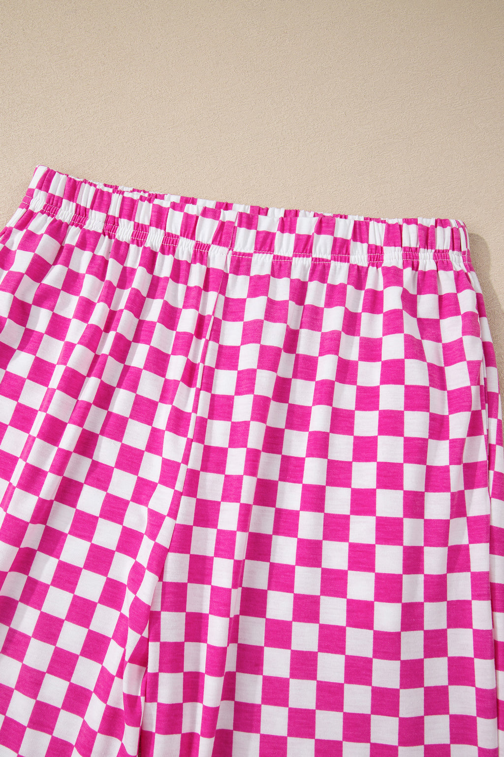 Rose Checkered Print Half Sleeve Tee 2pcs Lounge Pant Set 🇺🇸
