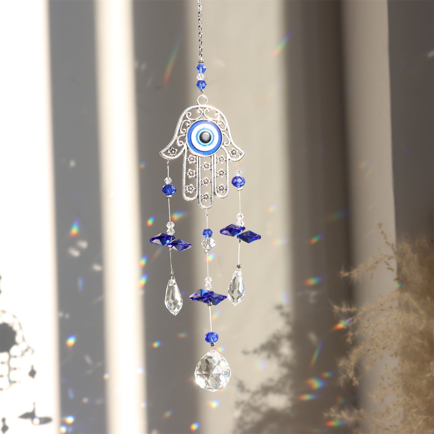 Devil's Eye Sunshine Catcher Lucky Tree Crystal Ornaments Outdoor Garden Home Window Hanging Decorations 🇨🇳