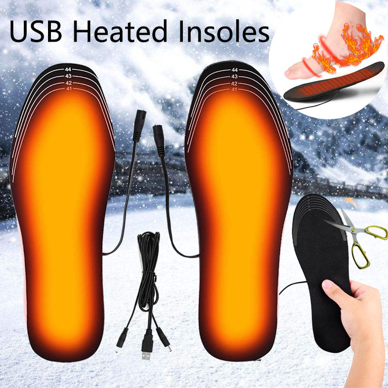USB Heated Shoes Insoles Can Be Cut Winter Warm Heating Insoles Pad Feet For Boots Sneaker Shoes 🇨🇳