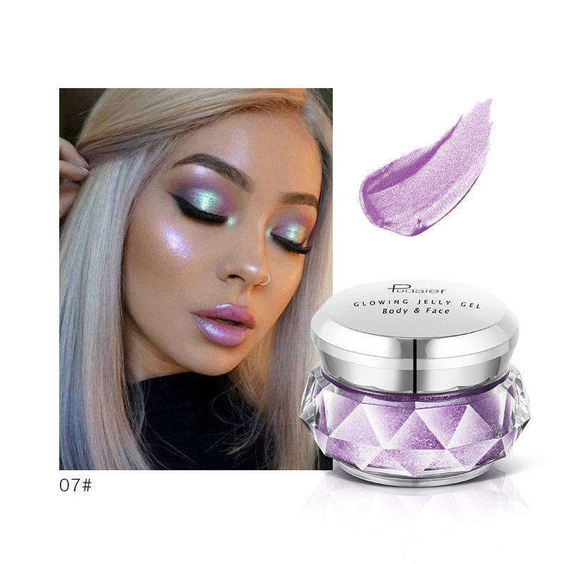 Face Highlighter Jelly Gel Mermaid Eyeshadow Glow Body Glitter Festival Makeup Iluminador Gold Liquid Highlighter Bronzer 🇨🇳