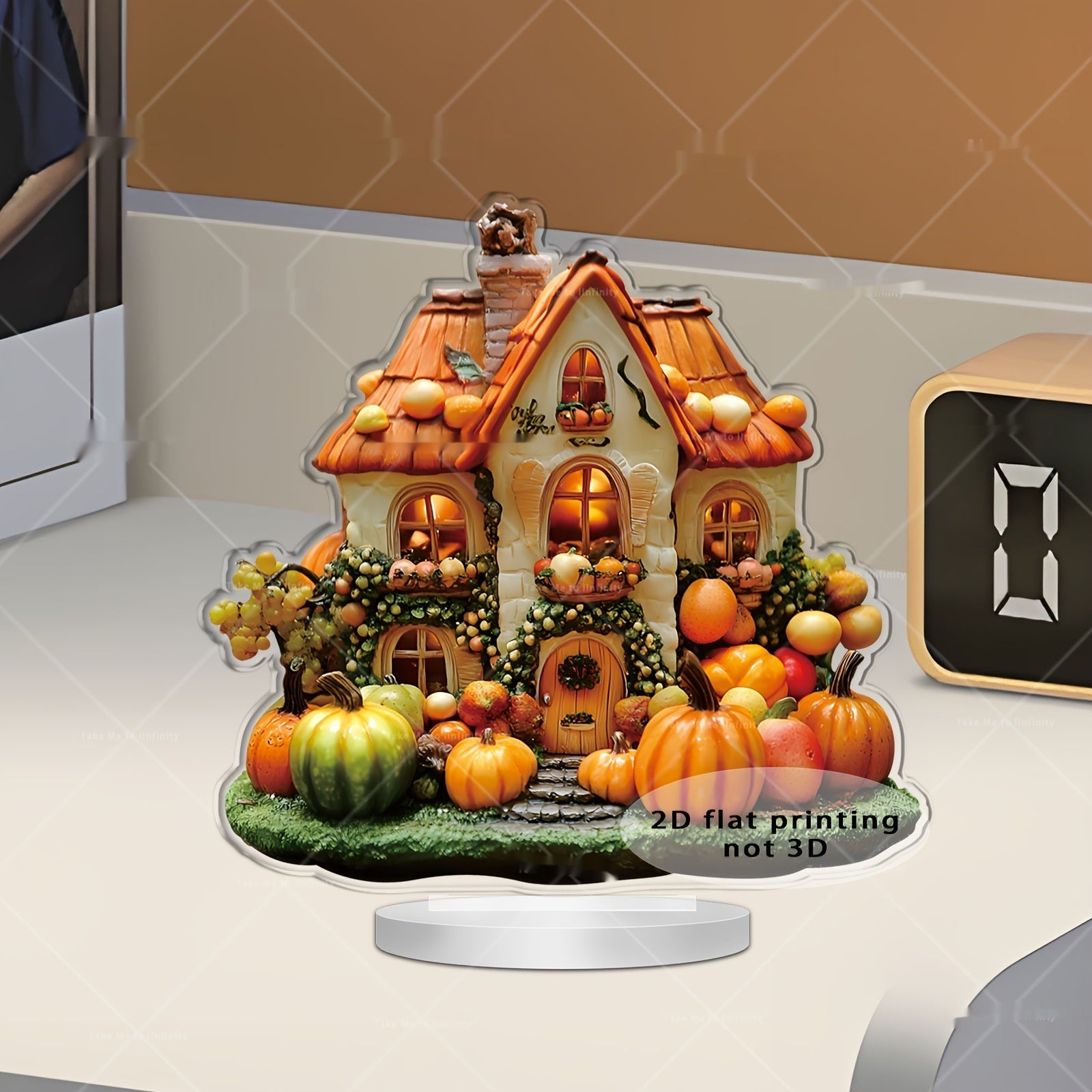 Halloween Pumpkin House Castle Dress Up 2D Flat Acrylic Table Decorative Ornament Gift 🇨🇳