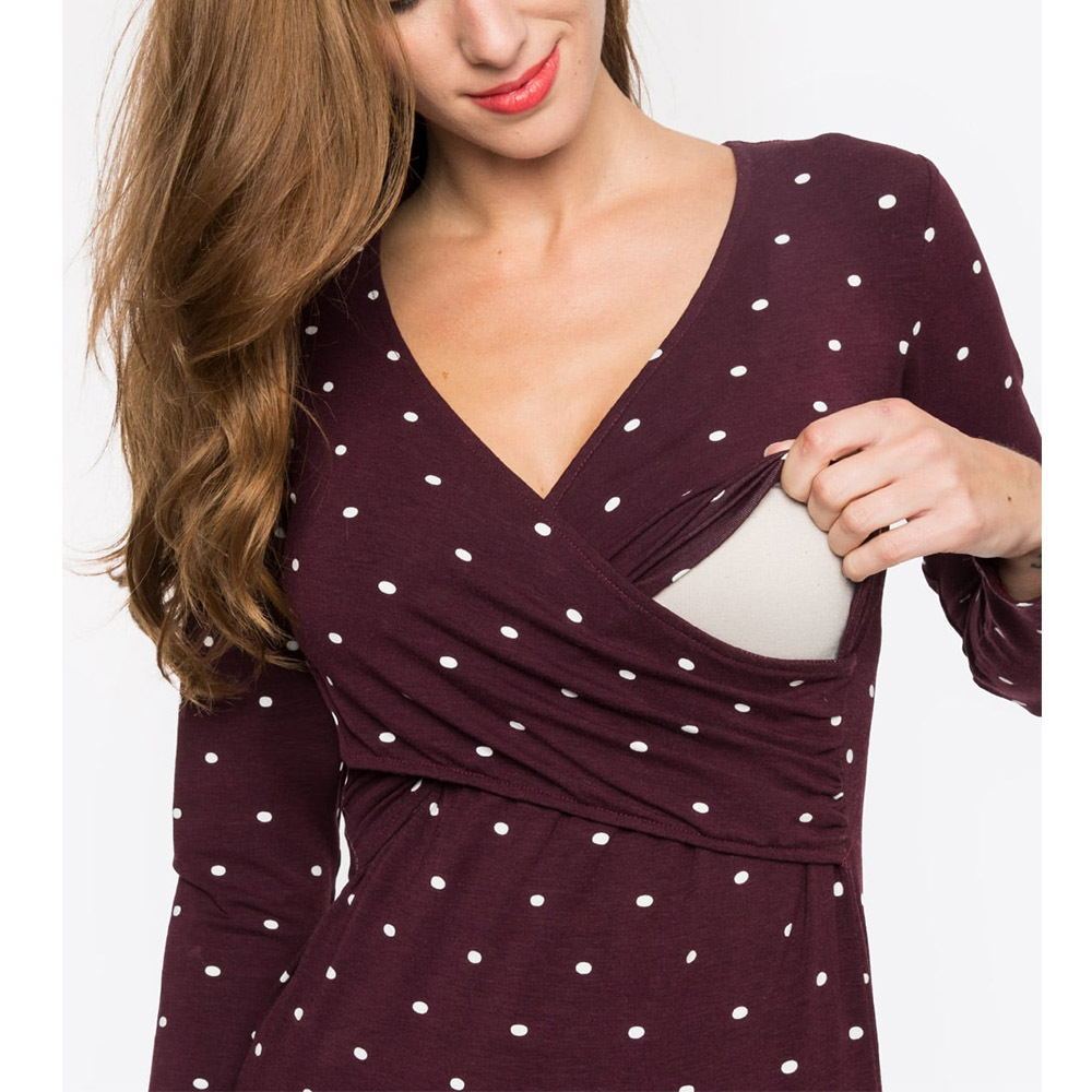Deep V-neck print long sleeves 🇨🇳