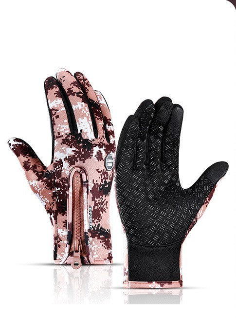 Touch Screen winter Sliding Waterproof Sports Gloves With Fleece 🇨🇳