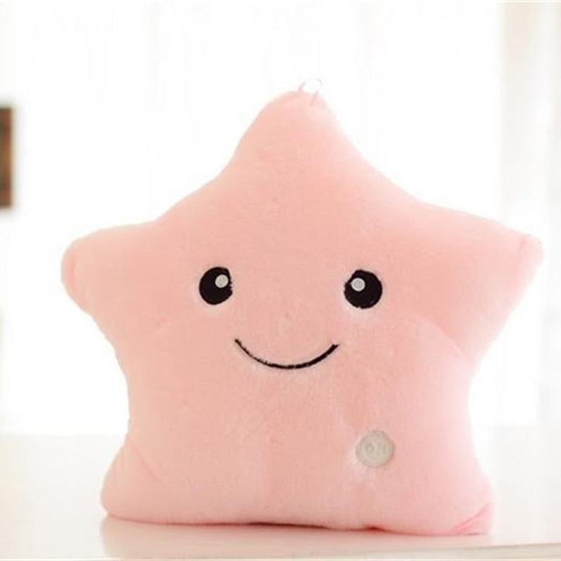 34CM Creative Toy Luminous Pillow Soft Stuffed Plush Glowing Colorful Stars Cushion Led Light Toys Gift For Kids Children Girls 🇨🇳