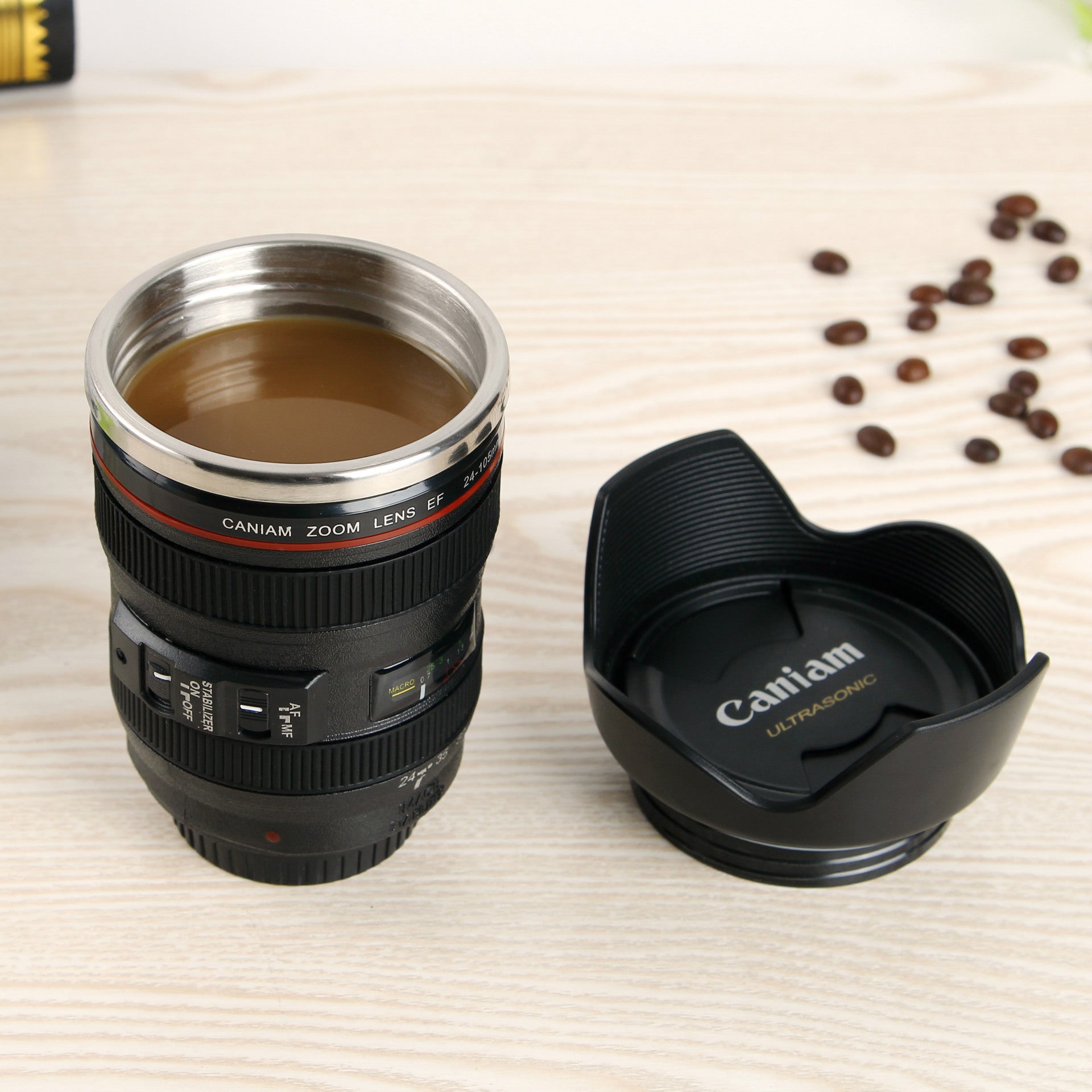 DSLR lens cup stainless steel water cup office coffee cup 🇨🇳