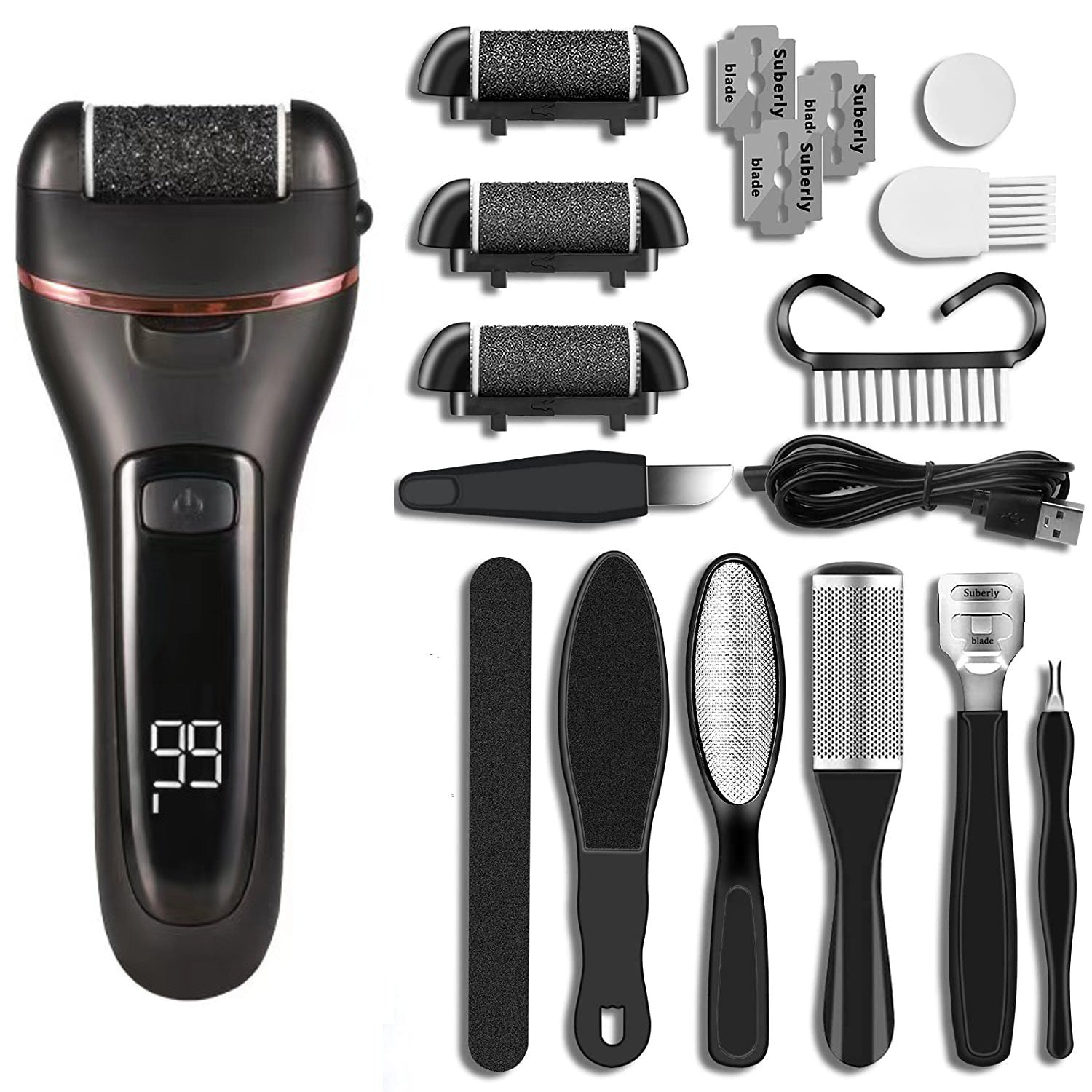 Electric foot grinder automatic rechargeable foot skin remover  pedicure tool 🇨🇳