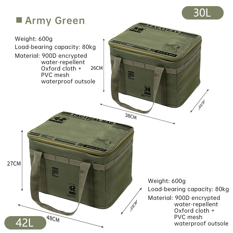 Outdoor bag, large - capacity foldable storage box, camping gear for picnic, portable, water - resistant 🇨🇳