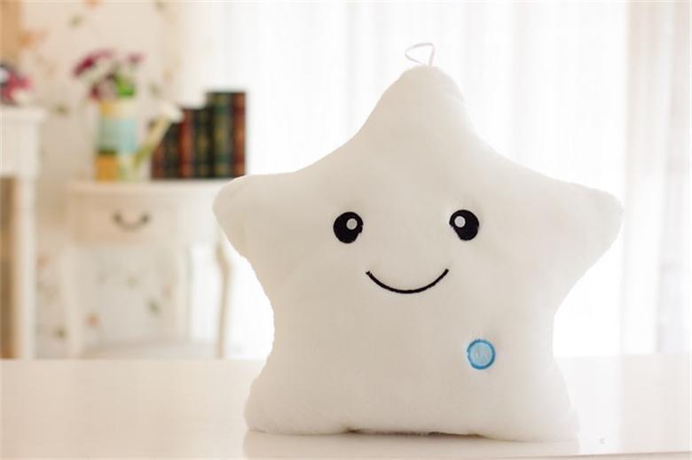 34CM Creative Toy Luminous Pillow Soft Stuffed Plush Glowing Colorful Stars Cushion Led Light Toys Gift For Kids Children Girls 🇨🇳