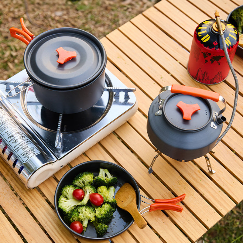 1-3 Person Camping Cookware Set: Light, Portable Pot & Pan in Carrying Bag, Ideal for Outdoor Trips 🇨🇳